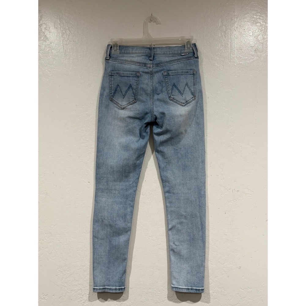Mother Snap Down Mini Flare Jeans High Spirits Light Wash Denim Size 26 View 3